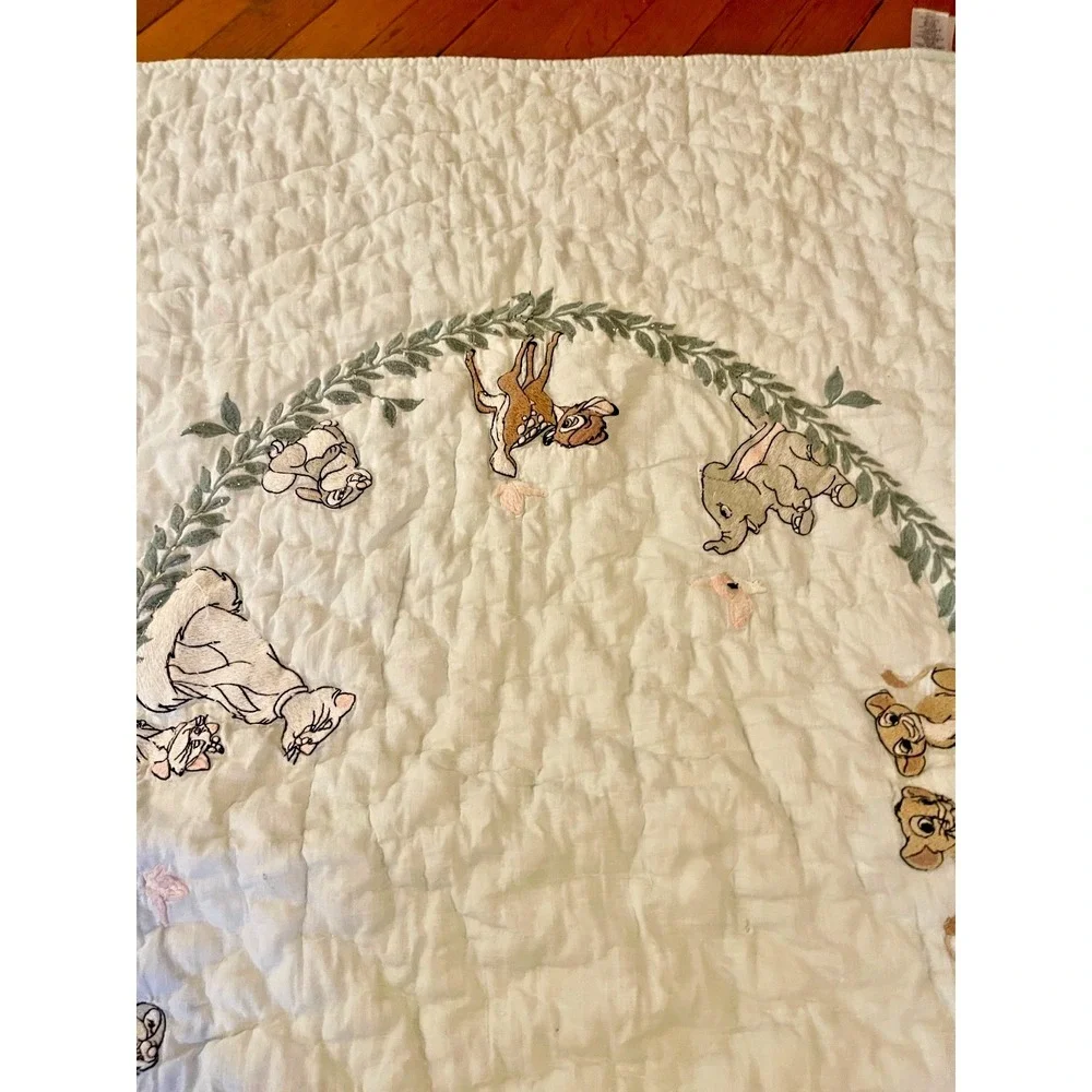 Pottery Barn Kids DISNEY Animals TODDLER Quilt Mint Green 36